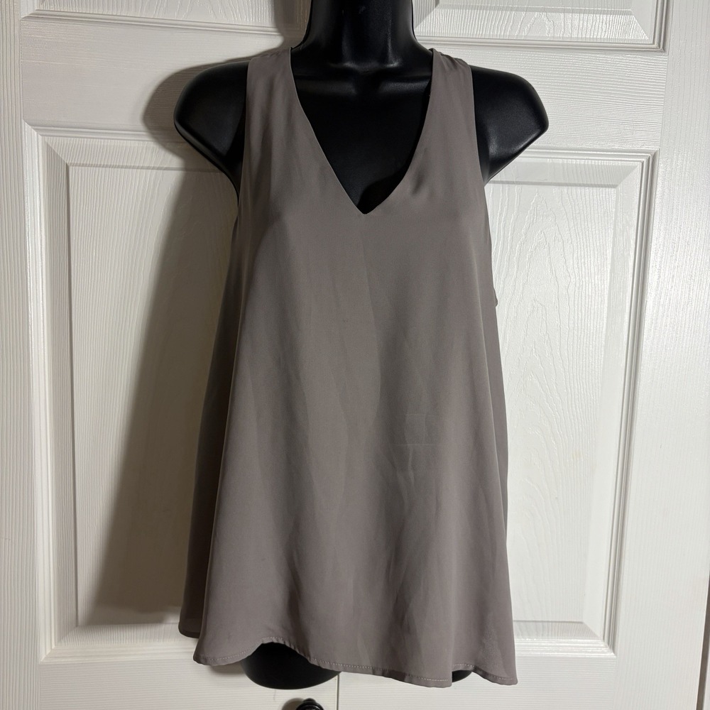 Banana Republic Tank Women XS Warm Granite Cross Back Sleeveless Cami Top Flowy
